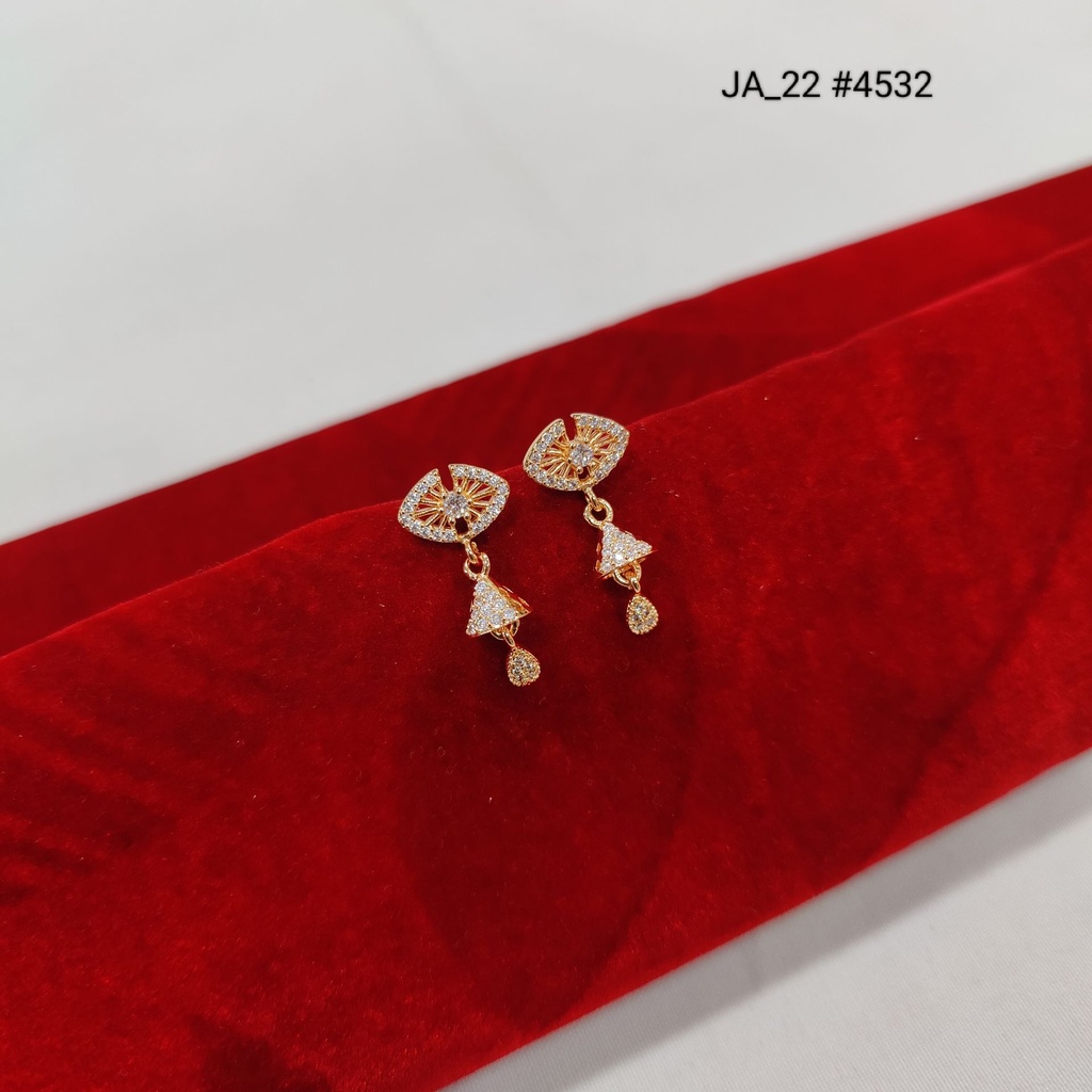 1 Gram Gold Plated Oval Earrings DN-4532