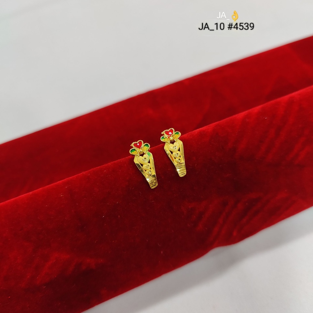 1 Gram Gold Plated Heart Earrings DN-4539
