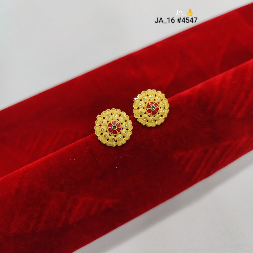 1 Gram Gold Plated Floral Stud Earrings DN-4547