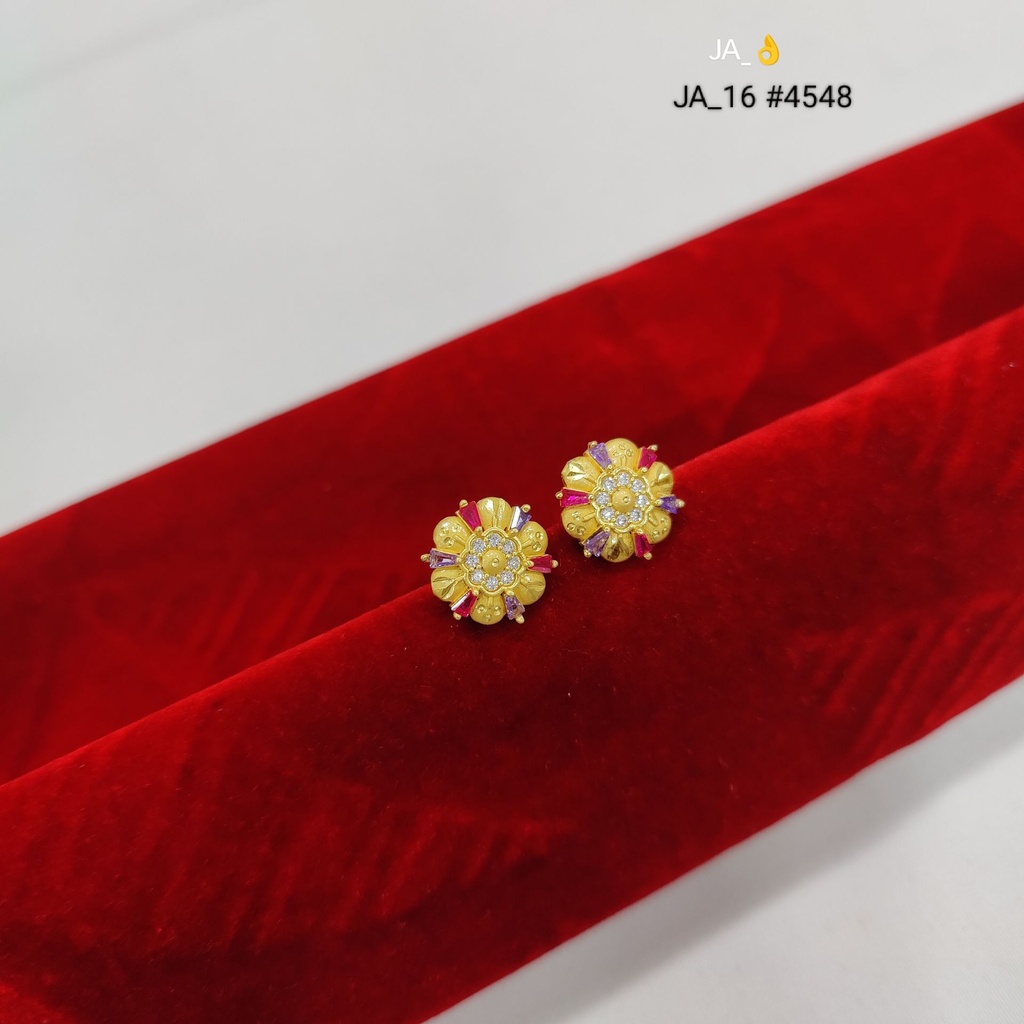 1 Gram Gold Plated Floral Stud Earrings DN-4548