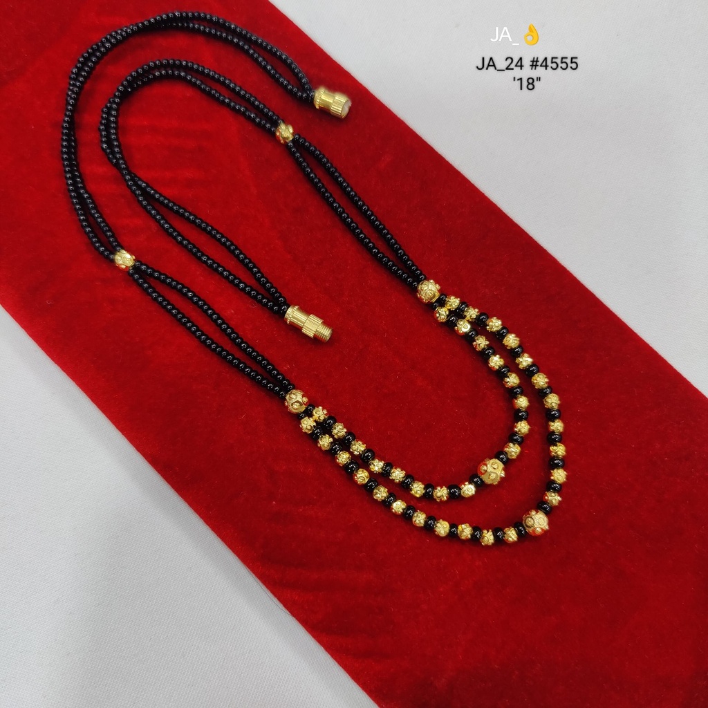 Gold Plated Black Beaded Mangalsutra  DN-4555