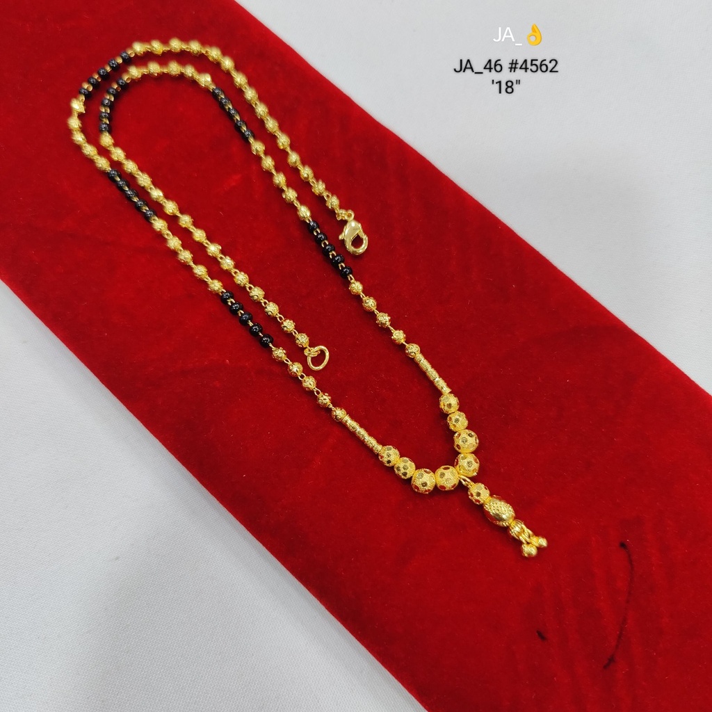 Gold Plated Black Beaded Mangalsutra  DN-4562