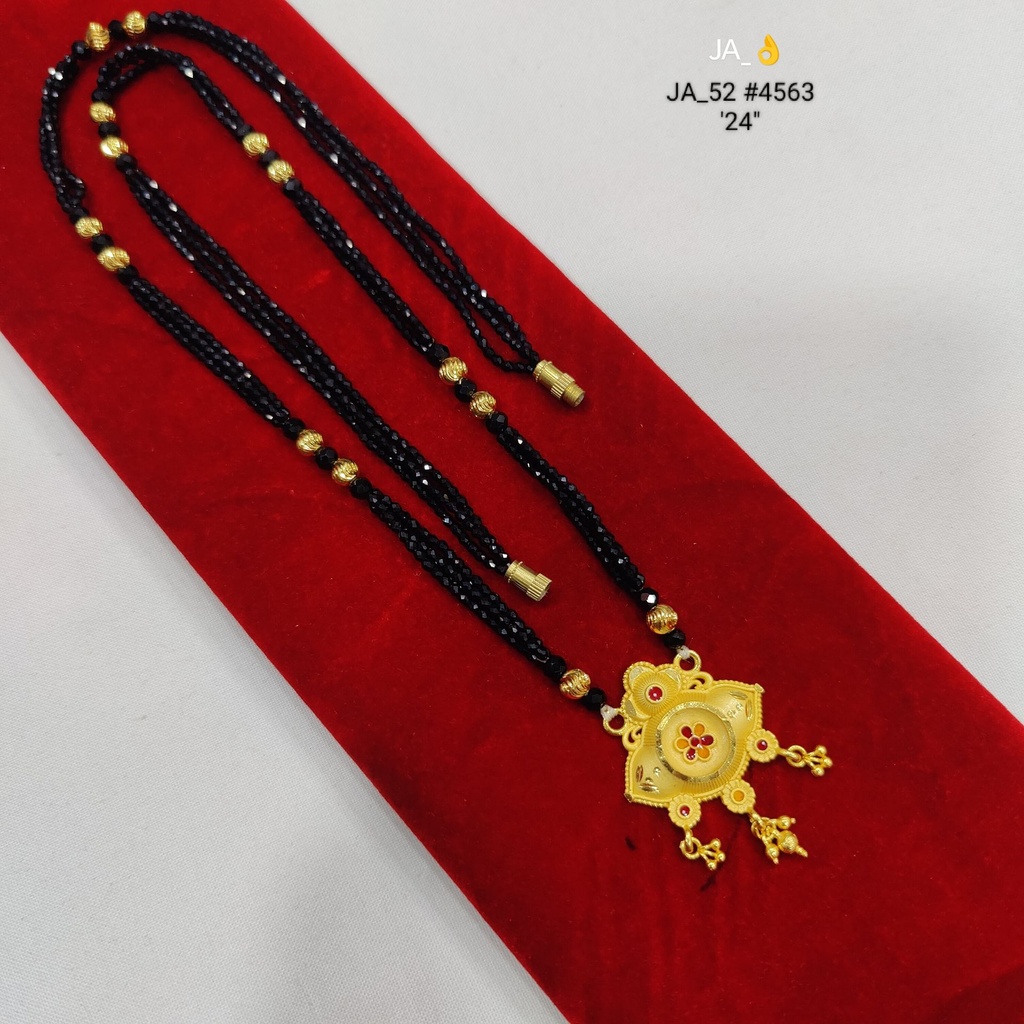Gold Plated Black Beaded Mangalsutra DN-4563