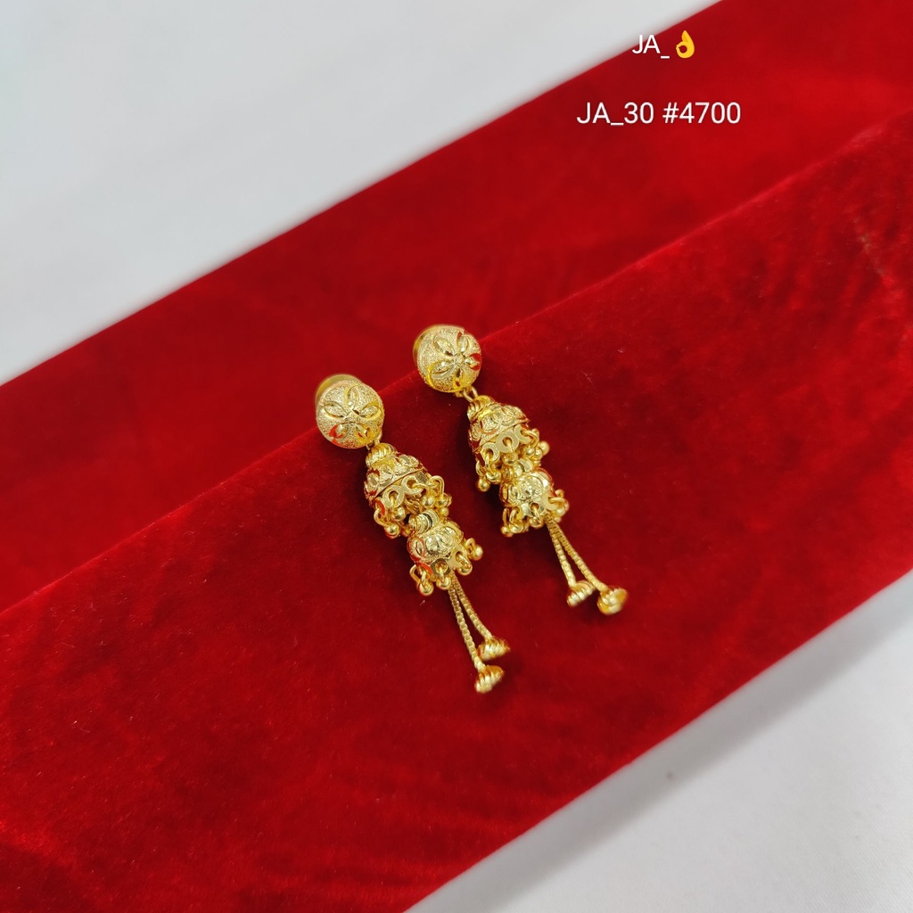 Gold Tone Floral Jhumka Drop Earrings | DN-4700