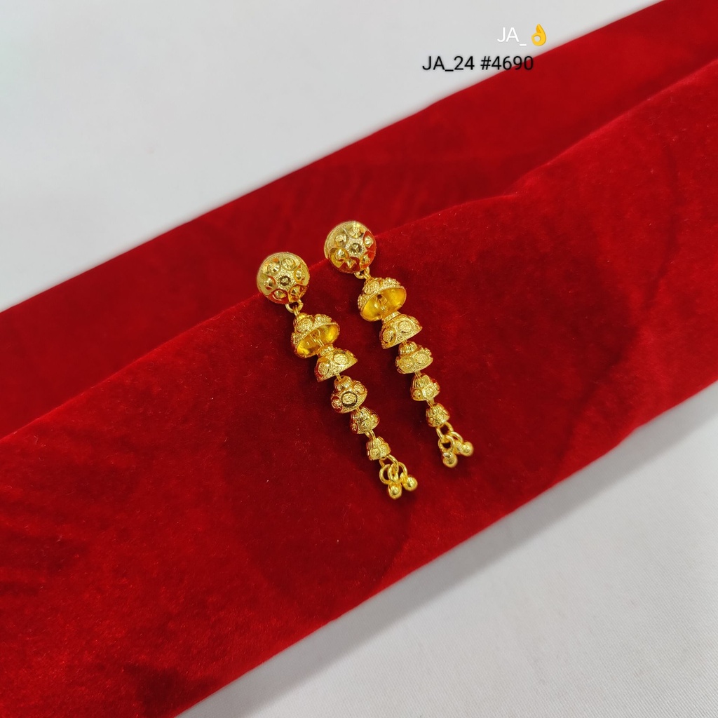 Gold Tone Long Jhumka Drop Earrings | DN-4690