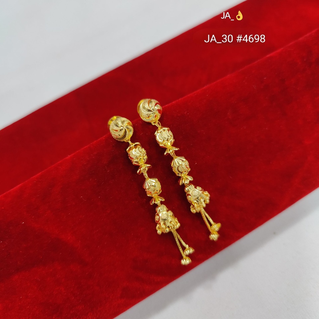 Gold Tone Long Jhumka Drop Earrings | DN-4698