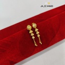 Gold Tone Floral Drop Earrings with Chain Tassels DN-4683
