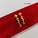 Gold Tone Floral Bell Drop Earrings with Chain Tassels DN-4686