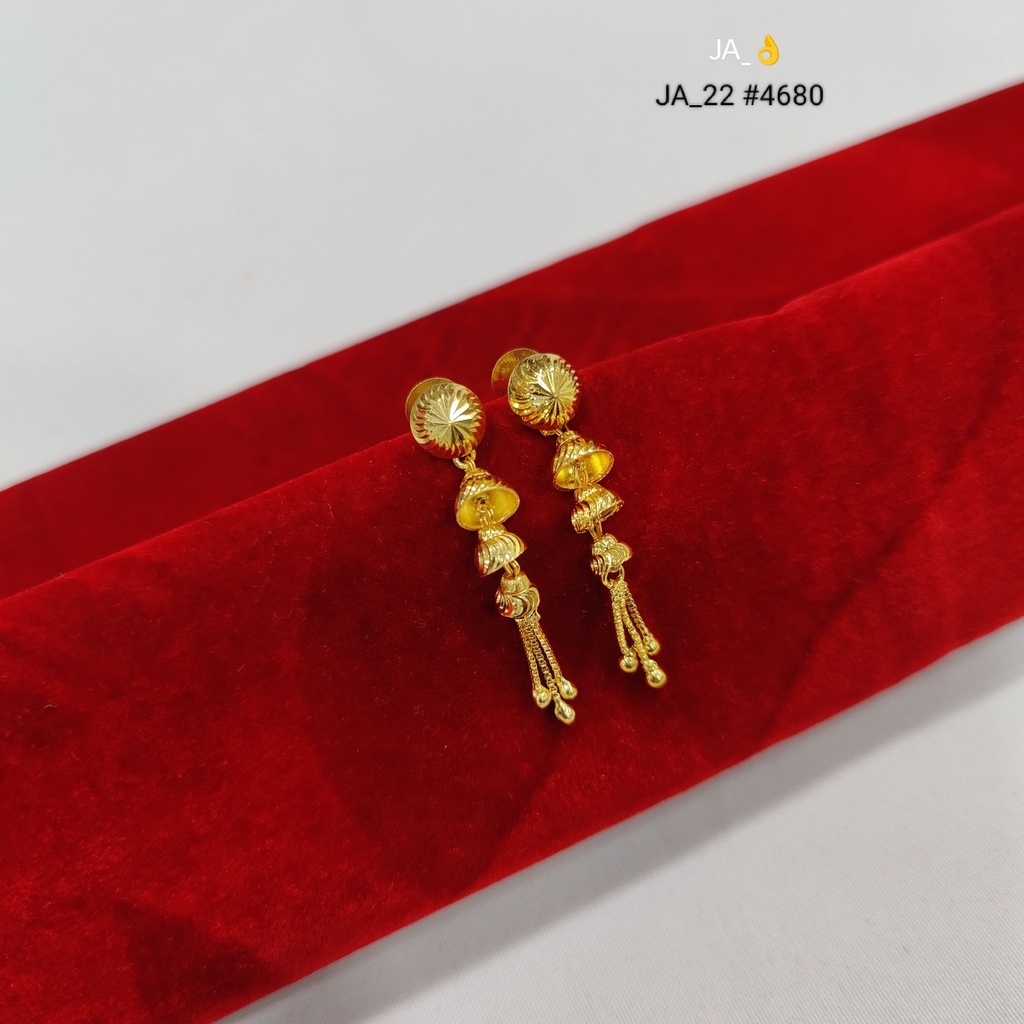 Gold Tone Sunburst Stud Long Drop DN-4680