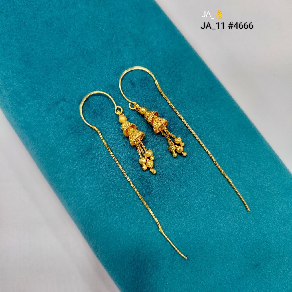 1 Gram Gold Plated Bell Chain Earrings | DN-4666