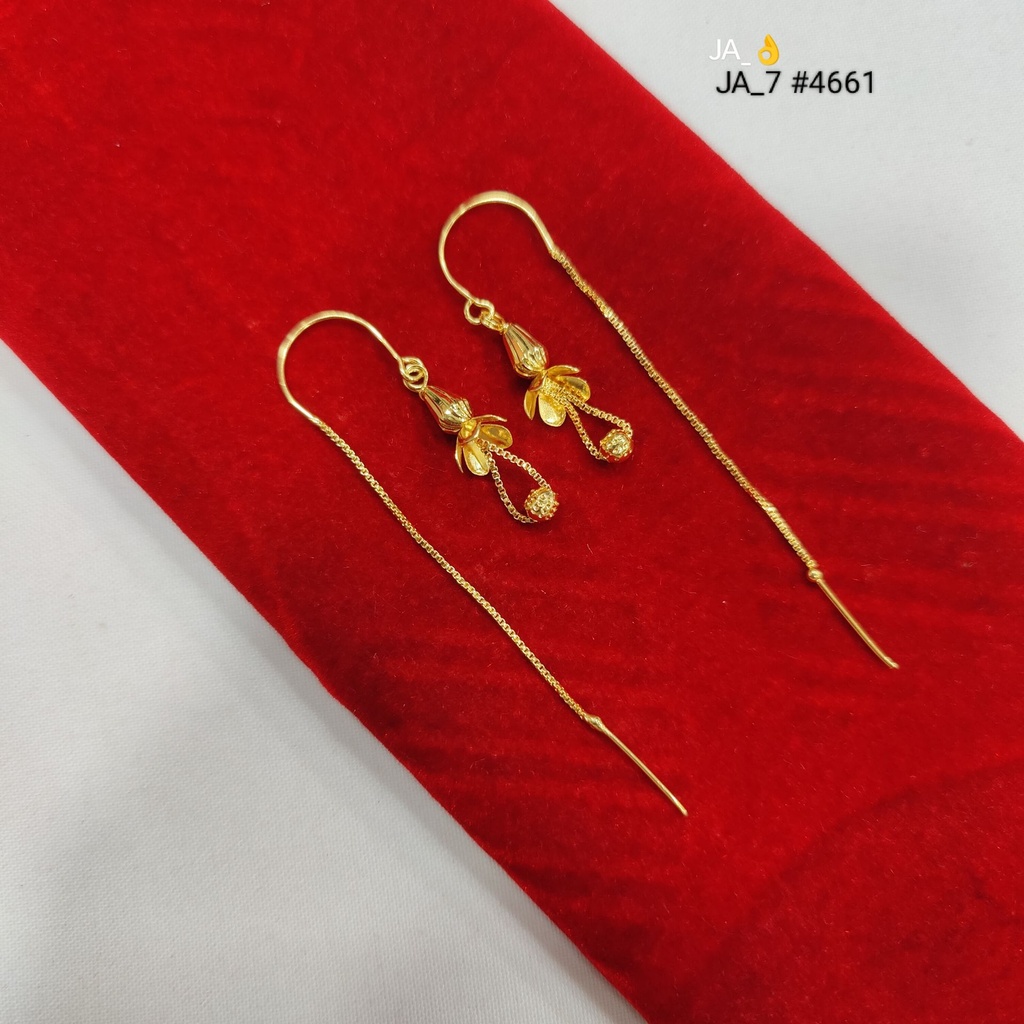 1 Gram Gold Plated Floral Threader Earrings | DN-4661
