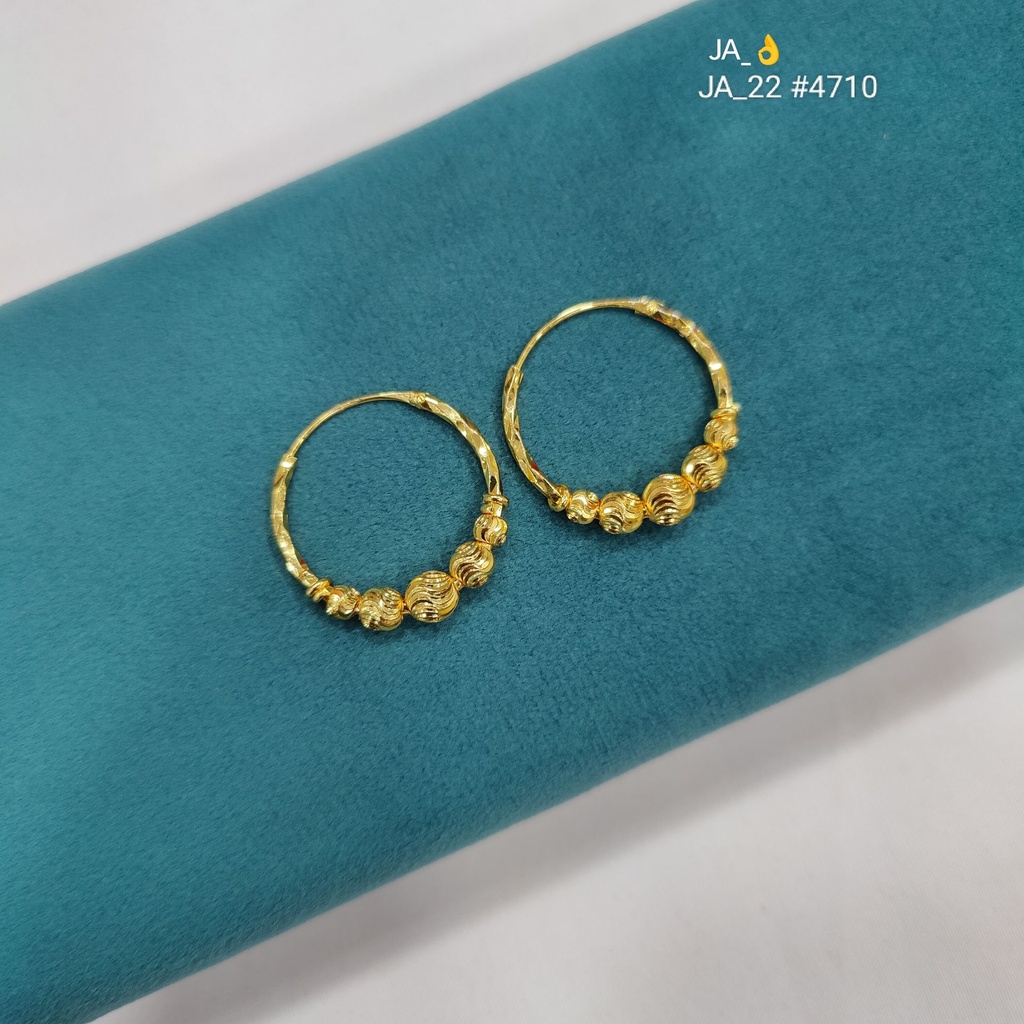 1 Gram Gold Plated Textured Hoop Earrings | DN-4710
