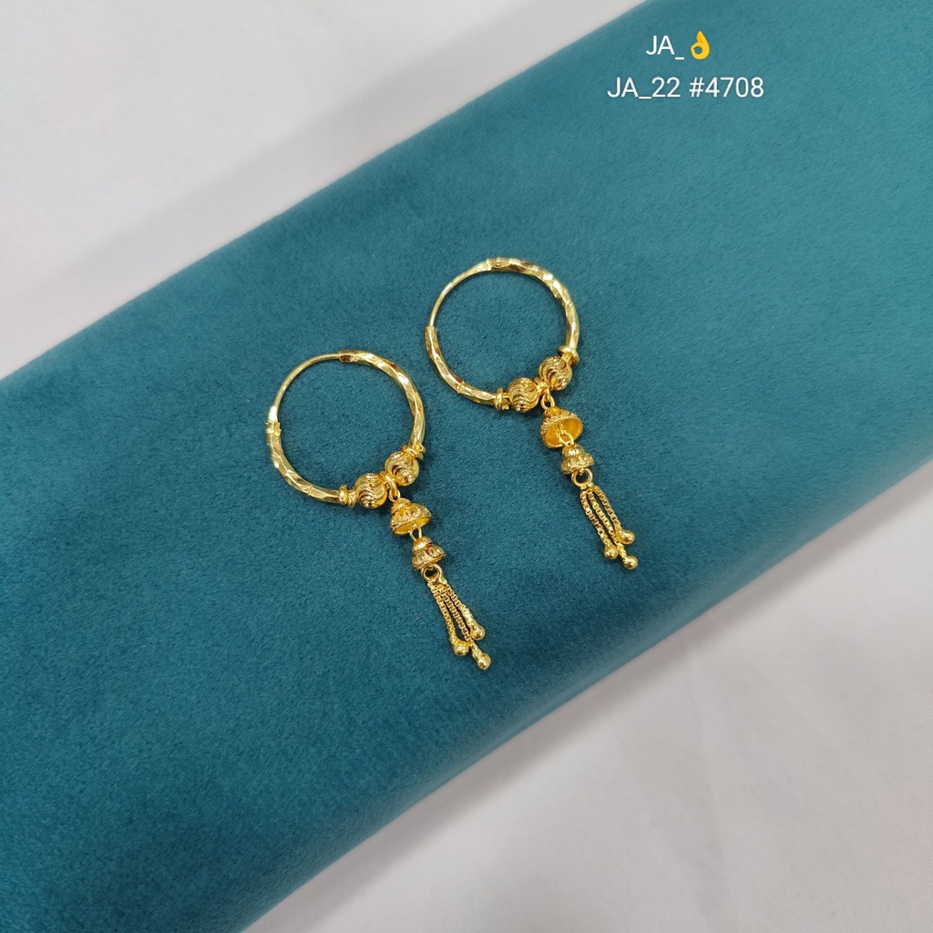 1 Gram Gold Plated Textured Hoop Earrings | DN-4708