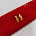 1 Gram Gold Plated Textured Hoop Earrings with Chain Tassels DN-4705