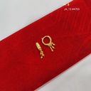 1 Gram Gold Plated Textured Hoop Earrings with Chain Tassels DN-4703