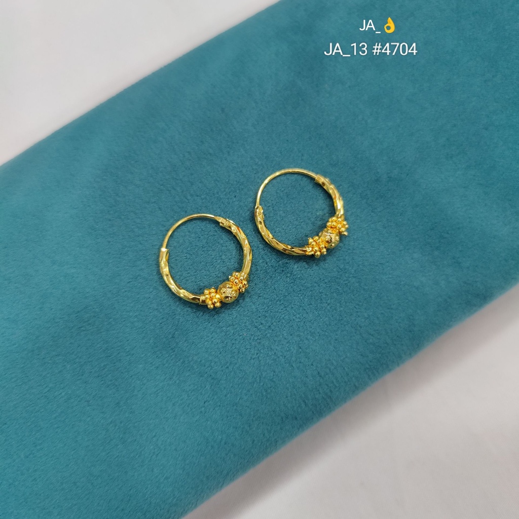 1 Gram Gold Plated Textured Hoop Earrings DN-4704