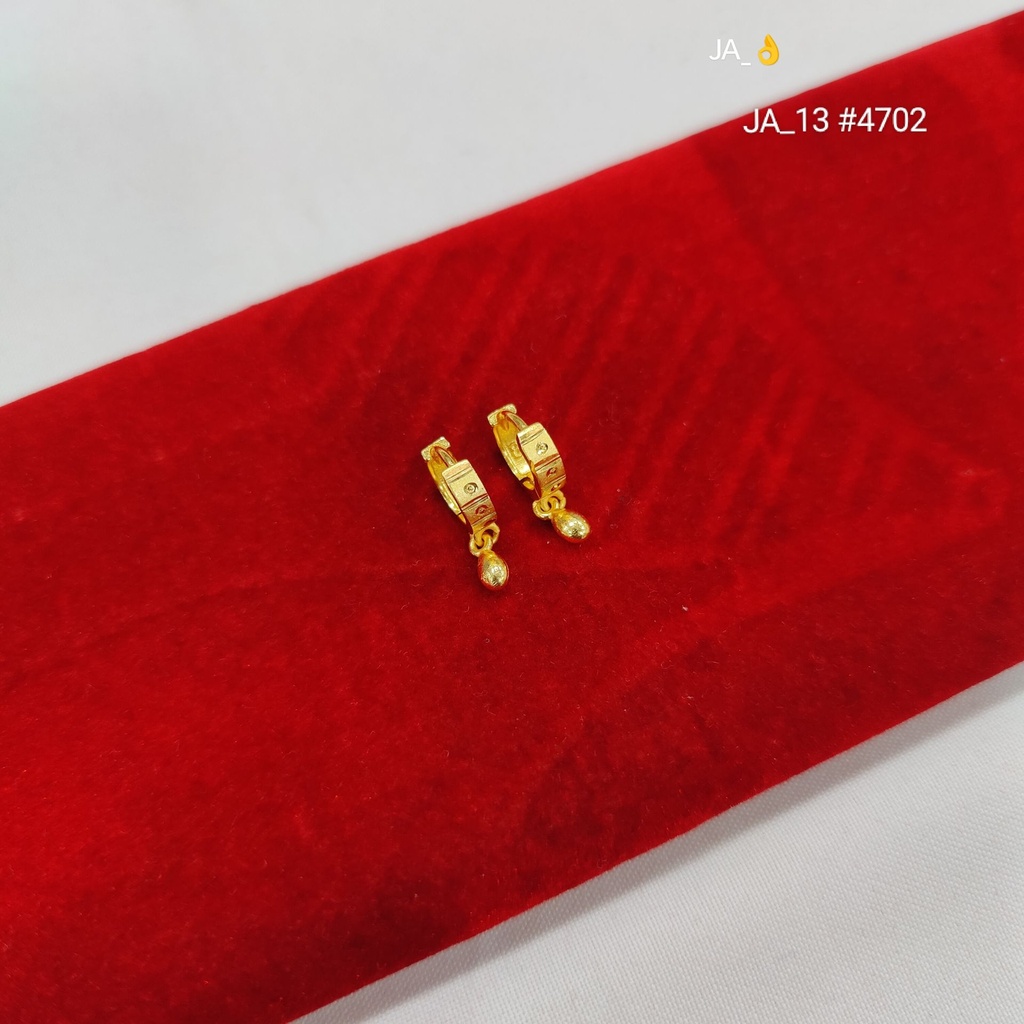 1 Gram Gold Plated Textured Hoop Earrings DN-4702