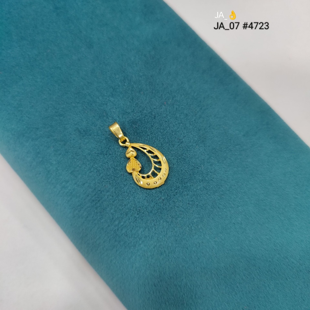 1 Gram Gold Plated Leaf & Heart Pendant | DN-4723