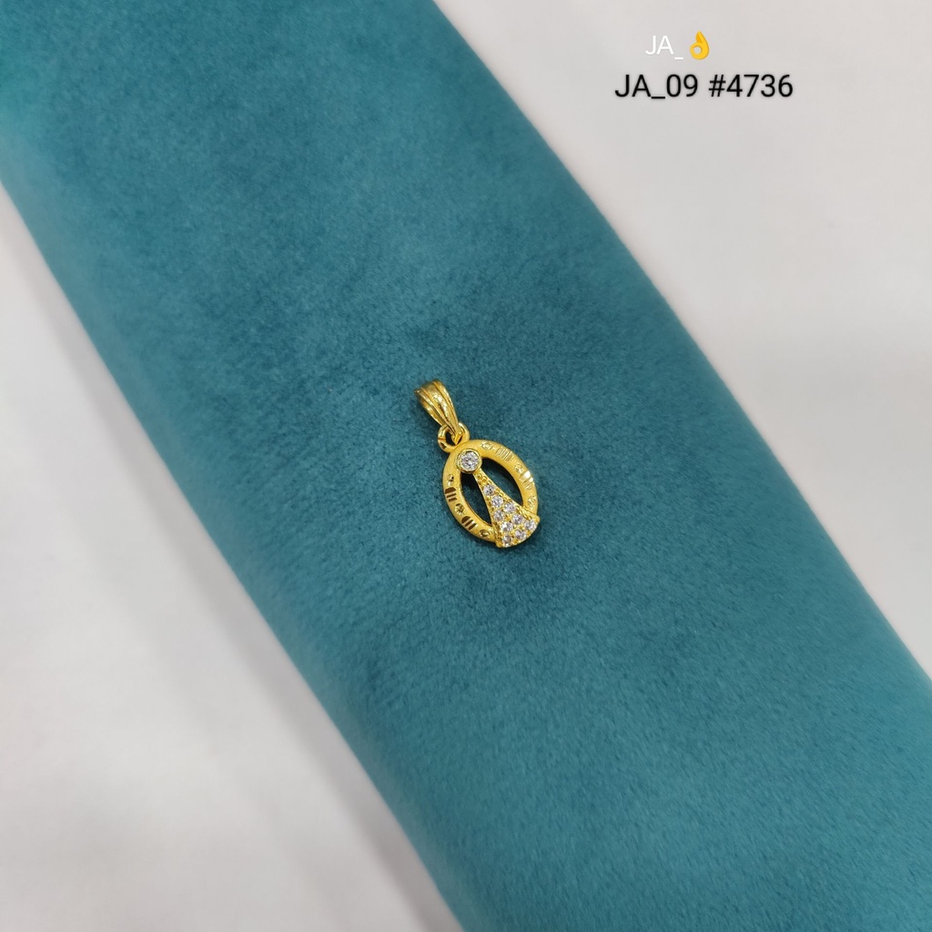 1 Gram Gold Plated Oval Designer Pendant | DN-4736