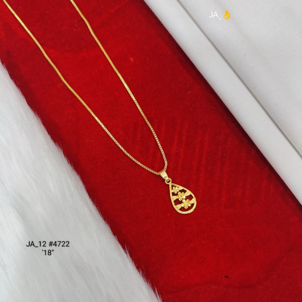 1 Gram Gold Plated Floral Teardrop Chain | DN-4722