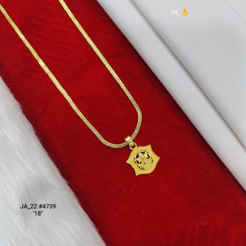 1 Gram Gold Plated Ganesha Design Chain | DN-4739