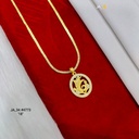 1 Gram Gold Plated Om & Trishul Pendant with 18-Inch Chain DN-4773