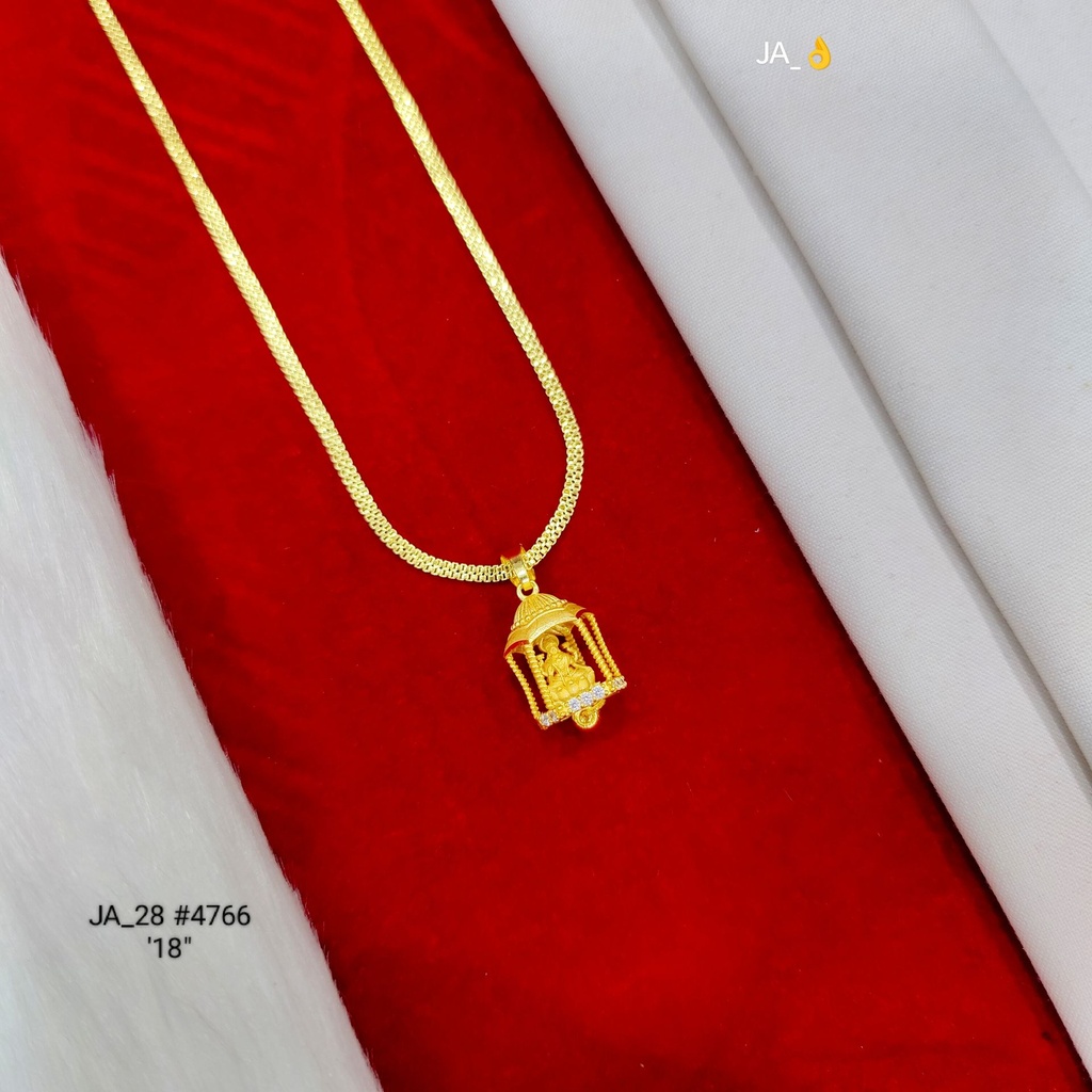 1 Gram Gold Plated Designer Temple Pendant with 18-Inch Chain DN-4766
