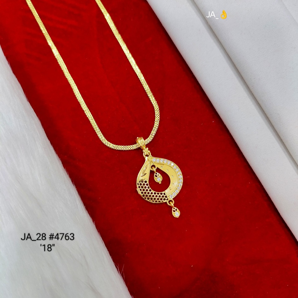 1 Gram Gold Plated Designer Pendant with 18-Inch Chain DN-4763