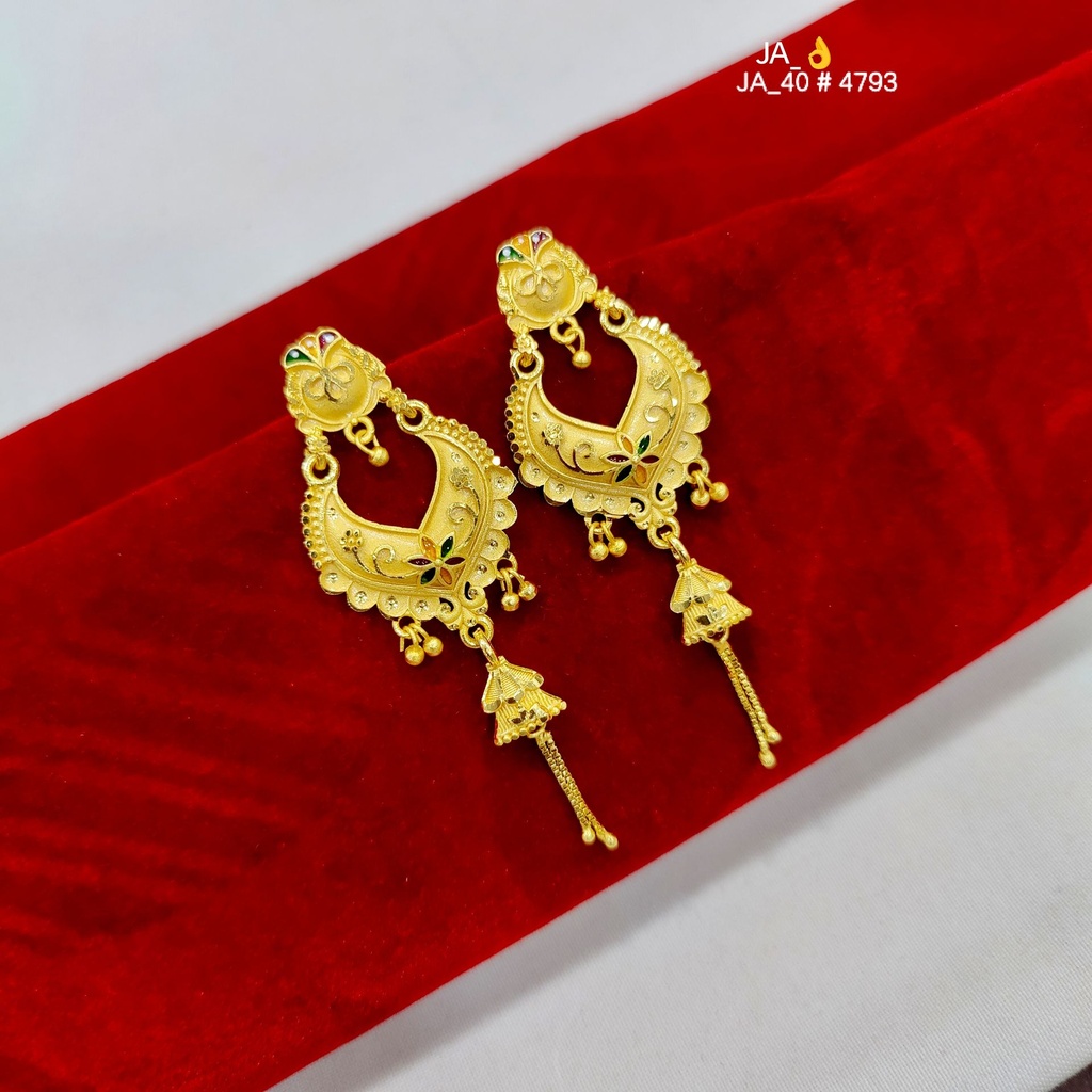 1 Gram Gold Plated Long Drop Earrings DN-4793