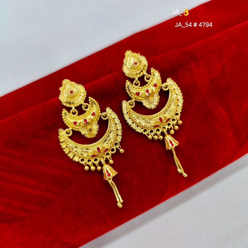 1 Gram Gold Plated Designer Long Drop Earrings DN-4794