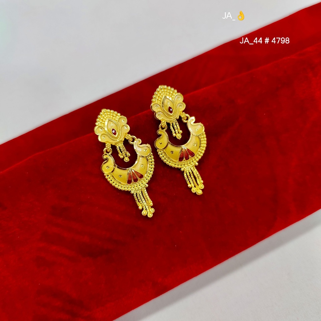 1 Gram Gold Plated Peacock Long Drop Earrings DN-4798