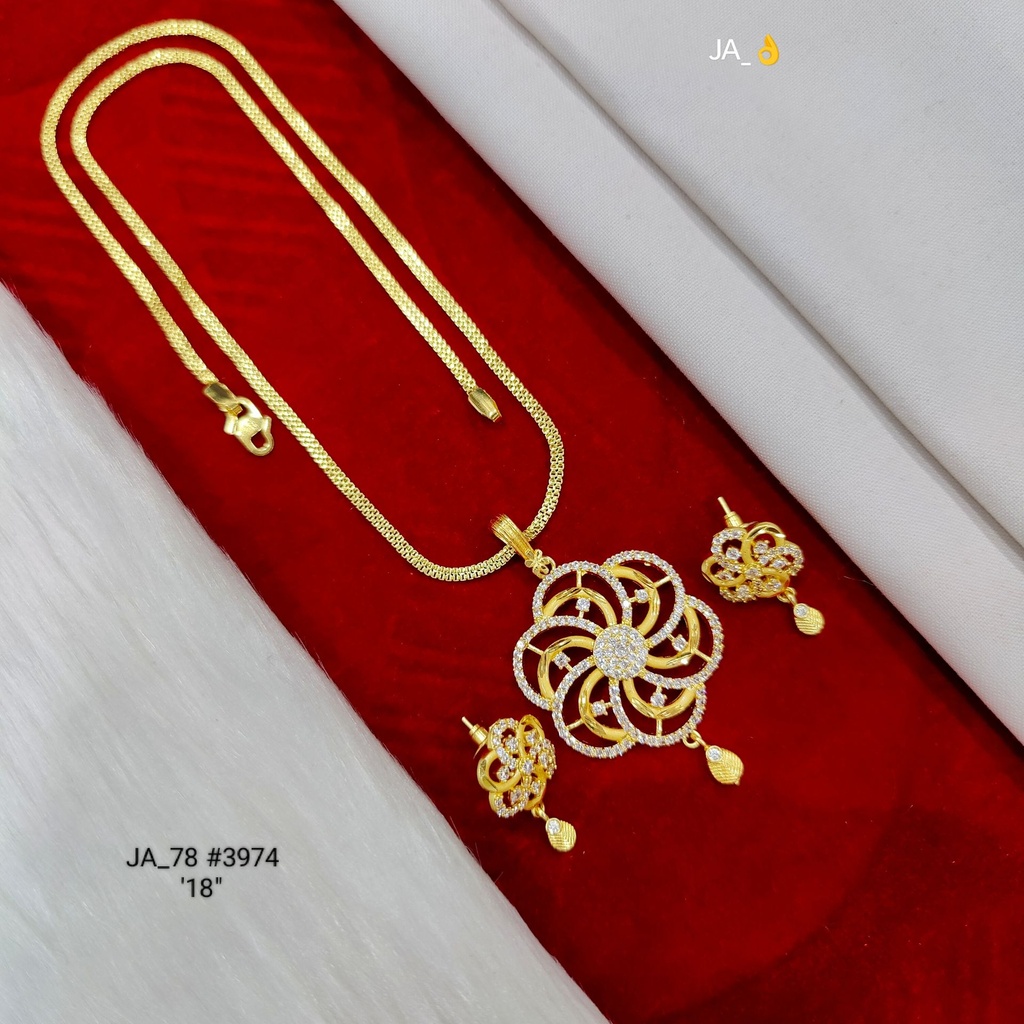 1 Gram Gold Plated Designer Floral Mangalsutra DN-3974