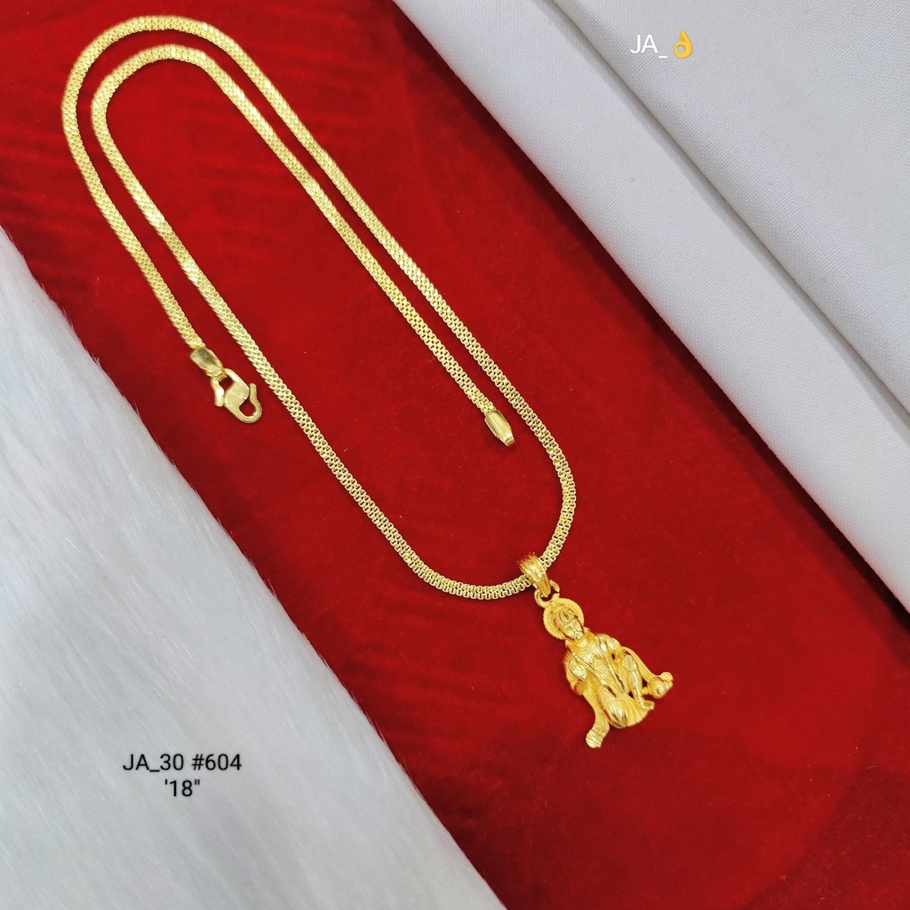 1 Gram Gold Plated Lord Ganesha Pendant Chain DN-604