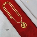 1 Gram Gold Plated Om Pendant Chain DN-587 18 Inch