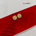 1gram Gold Plated Floral Stone Stud Earrings DN-4816