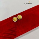1gram Gold Plated Round Floral Stone Stud Earrings DN-4823