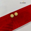 s1gram Gold Plated Floral Stone Stud Earrings DN-4824