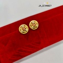 1 gram Gold Plated Floral Red Stone Stud Earrings DN-4827