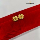1 gram Gold Plated Floral Red Stone Stud Earrings DN-4828