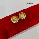 1gram Gold Plated Round Floral Stone Stud Earrings DN-4832