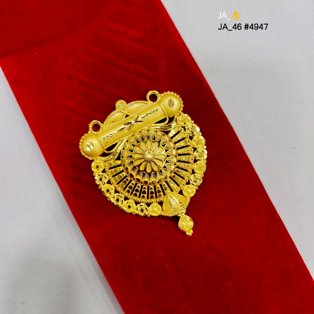 1 Gram Gold Plated Traditional Floral Pendant DN-4947