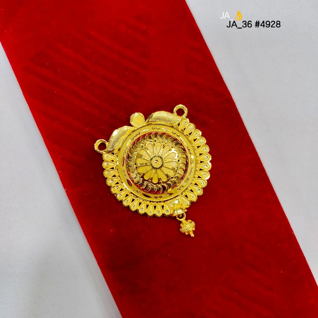 1 Gram Gold Plated Floral Round Pendant DN-4928