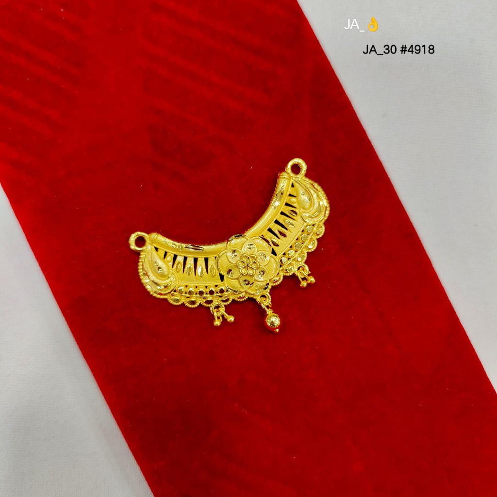 1 Gram Gold Plated Floral Crescent Pendant DN-4918