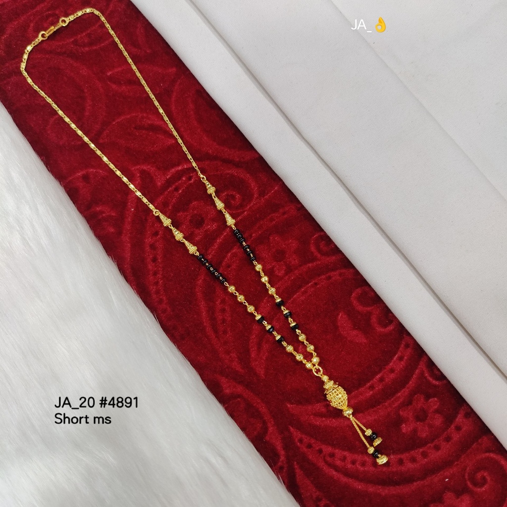 1 Gram Gold-Plated Short Mangalsutra DN-4891