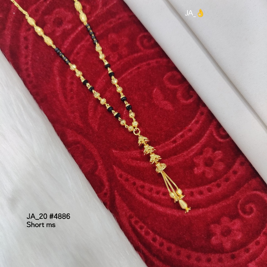 1 Gram Gold-Plated Short Mangalsutra DN-4886