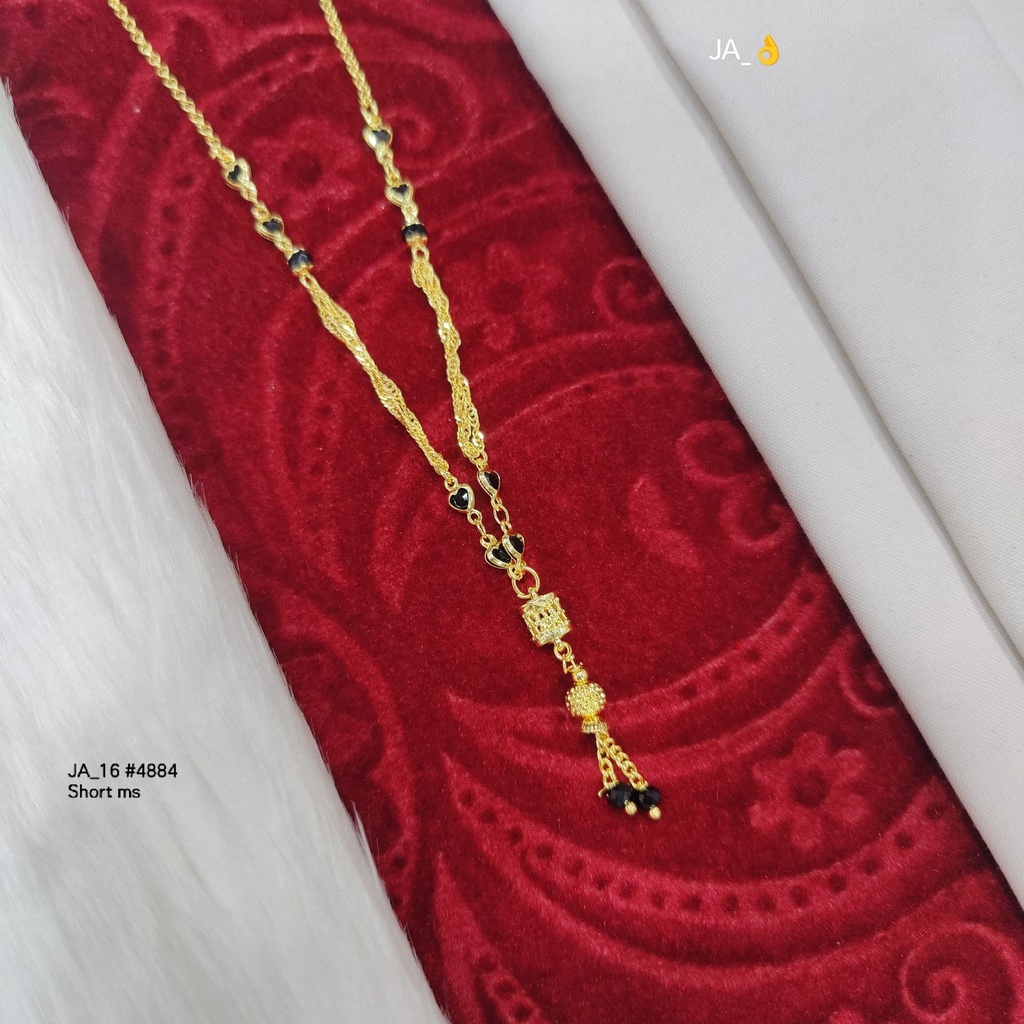 1 Gram Gold-Plated Short Mangalsutra DN-4884