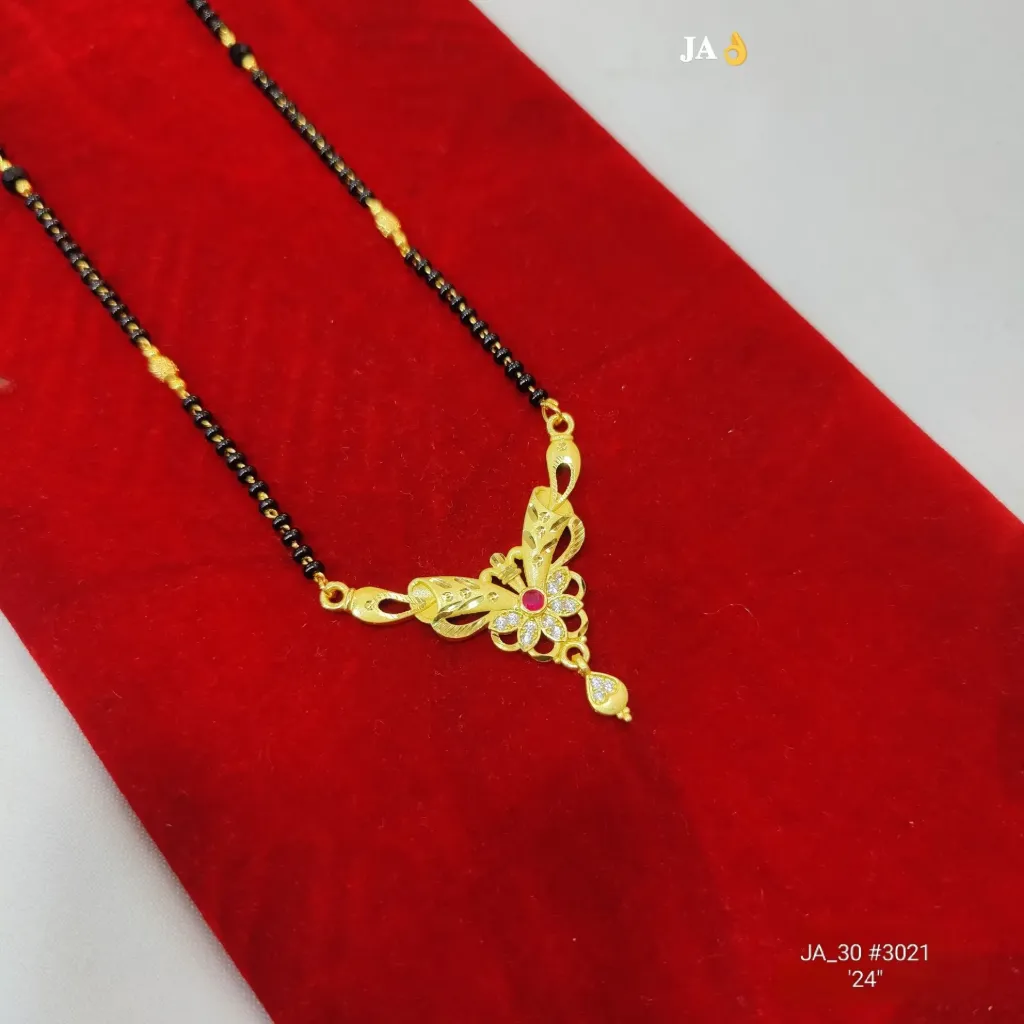 Traditional Gold Mangalsutra Pendant Necklace – Floral Twist Elegant Design DN-3021 "24"