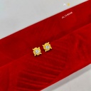 1 Gram Gold-Plated Floral Stone Stud Earrings DN-5046