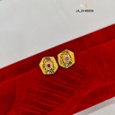 1 Gram Gold-Plated Hexagonal Designer Earrings DN-5059