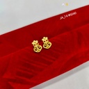: Gold-Plated Floral Teardrop Earrings DN-5040